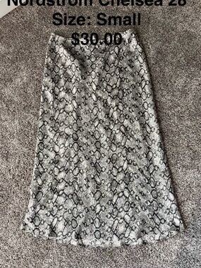 Chelsea28 Black & White Snake-Print Midi Skirt